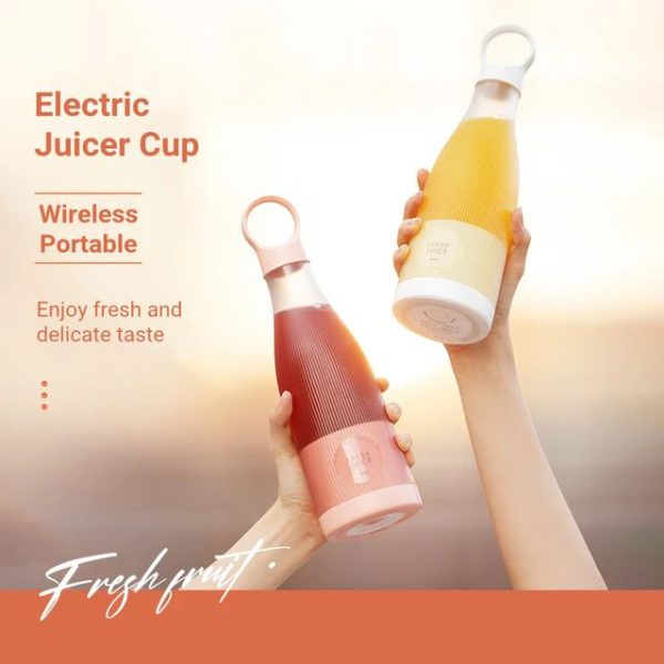 Electric Juicer Bottle | Blend Fruits And Drink – 420ml (rechargable) (random Color)