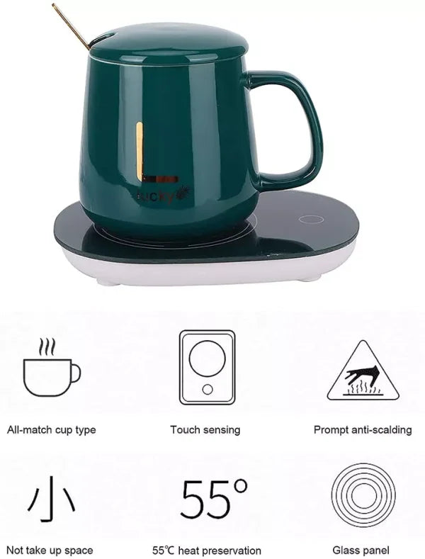 Usb Electric Heated Coffee Mug With Temperature Controlled Pad For Home Office Milk Tea Water Heating Pad (random Color)